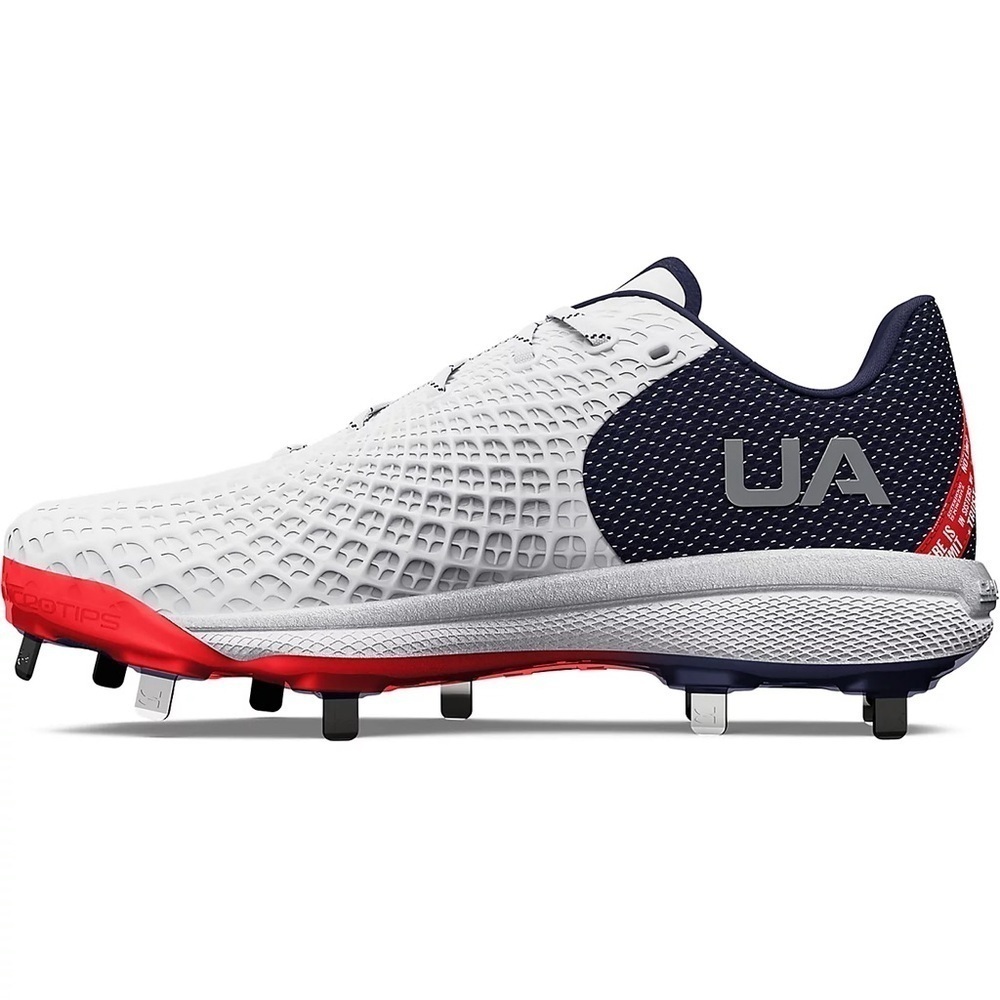 NIB Under Armour Red White and Blue Women's Gylde 2.0 MT LE Softball Cleats - Picture 2 of 5
